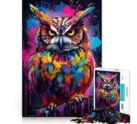 Puzzle di gufo da 1000 pezzi per adulti, gioco cognitivo per momenti di condivisione, assemblaggio di modelli, oggetto ideale per i desideri di Babbo Natale (50x75cm)