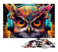 Puzzle di gufo fantasy art da 1000 pezzi per adulti, in cartone, ideale come decorazione fai da te e come regalo rompicapo, 26X38CM/10,23x14,96 pollici.