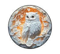 Puzzle di gufo in legno, puzzle 3D con uccelli impossibili e impegnativi della foresta, puzzle di uccelli bianchi animali della giungla, gioco di famiglia e regali di compleanno per amici (A)