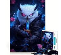 Puzzle di gufo samurai per ragazzi, 1000 pezzi, gioco di intelligenza, divertimento in casa, taglio di qualità, regalo creativo (38x26cm)