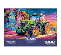 Puzzle di Guida del Trattore 1000 pezzi Puzzle di Stile Arte del Paesaggio Rurale Gioco di Puzzle Familiare Livello di difficoltà elevato Cartone 100% riciclato per la decorazione della casa 70x50cm