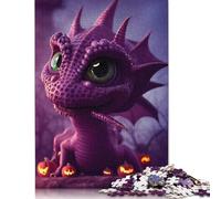 Puzzle di Halloween a tema drago, rompicapo rettangolare in carta per adulti e adolescenti, regali di Natale 1000 pezzi (26x38 cm)