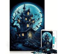 Puzzle di Halloween Casa Spettrale da 1000 pezzi per adolescenti, gioco di logica, passatempo rilassante, taglio preciso, 38x52cm