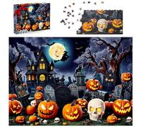 Puzzle di Halloween da 1000 pezzi, gioco creativo e casa stregata, zucca, strega, scheletro, fantasma, tomba, per regali di festa o decorazioni per la casa di Halloween