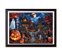 Puzzle di Halloween da 1000 pezzi impostato sul tema della casa infestata per adulti, giocattoli pensanti | Decorazione autunnale per il soggiorno di casa, attività ricreativa interattiva, vacanze