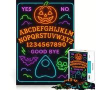 Puzzle di Halloween Neon Spirit Board, difficile da realizzare, per adulti, 1000 pezzi, gioco di logica, per momenti di relax, taglio liscio, regalo di alta qualità (38x52cm)