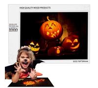 Puzzle di Halloween per bambini, puzzle di Halloween per bambini, sfidanti puzzle in legno con motivo a lanterna di zucca, decorazione per la casa e compito di pensiero interattivo, educativo puzzle
