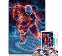 Puzzle di hockey su ghiaccio per adolescenti, gioco stimolante e gioco in famiglia con pezzi completamente interconnessi di forma casuale (38x26cm)