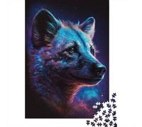 Puzzle di iena africana Galaxy Art in cartone riciclato al 100%, puzzle in cartone riciclato al 100% per bambini o bambine, regalo di Halloween, 300 pezzi (40x28 cm)