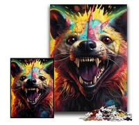 Puzzle di iene colorate da 1000 pezzi per adulti, puzzle in cartone per adulti, rompicapo impegnativo per adolescenti, divertente serata di giochi in famiglia, dimensioni 26x38cm