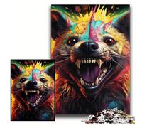 Puzzle di iene colorate da 1000 pezzi per adulti, puzzle in legno per adolescenti e ragazzi, ideale come regalo di compleanno e per le feste, dimensioni 50x75cm.
