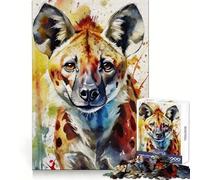 Puzzle di iene dipinte ad acquerello per adulti, 1000 pezzi, divertimento intellettuale, hobby rilassante, taglio netto, (38x52cm)