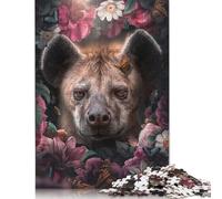 Puzzle di iene floreali, decorazione unica per la casa, puzzle in cartone riciclato al 100% per bambini e bambine, regali di Halloween, 1000 pezzi (75x50 cm)