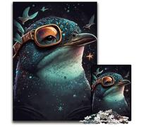 Puzzle di illusione di pinguino da 1000 pezzi, puzzle in legno fai da te, stimolante gioco di famiglia perfetto o regalo decorativo, 50x75cm/19,68x29,52 pollici