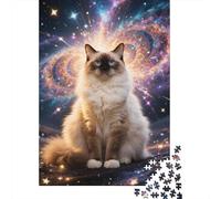 Puzzle Di Impegnativo1000 Pezzi Gatto sacro birmano, Per Adulti, Adolescenti E Adolescenti, Materiale Ecologico in Legno, Perfetto Per Il Tempo Libero in Famiglia