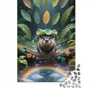Puzzle Di Impegnativo1000 Pezzi, Lontra europea in Legno, Sfida Intellettuale Per Adulti E Adolescenti, Pezzi Unici Per Assemblaggio Preciso