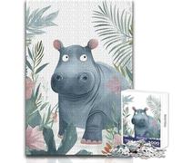 Puzzle di ippopotamo per adolescenti, 1000 pezzi, risoluzione dei problemi, divertimento educativo, meravigliosa opzione regalo premurosa, dimensioni 50x75cm