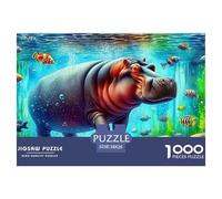 Puzzle di ippopotamo. Puzzle per adulti e bambini. 1000 pezzi Ottimi regali. Gioco di sfida. Giochi educativi. Decorazione domestica per adulti e bambini di età superiore ai 14 anni. 38x26cm/1000pcs