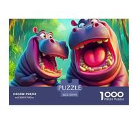 Puzzle di ippopotamo. Puzzle per adulti e bambini. 1000 pezzi Ottimi regali. Gioco di sfida. Gioco educativo. Decorazione domestica per regali di giochi educativi. 70x50cm/1000pcs
