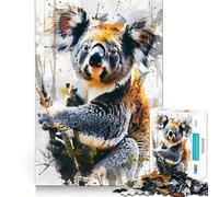 Puzzle di koala ad acquerello da 1000 pezzi,divertente per sviluppare la memoria,con bordi lisci e incastro perfetto,un modo divertente per riempire il tempo libero (50x75cm)