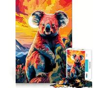 Puzzle di koala delle Highlands dai colori vivaci,1000 pezzi,taglio laser per un incastro perfetto,attività divertente e stimolante per i più cari (38x26cm)