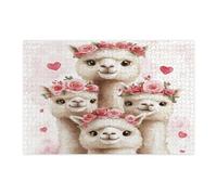 Puzzle di lama alpaca per adulti, 1000 pezzi, puzzle divertenti per San Valentino, decorazioni a forma di animali per intrattenimento in famiglia, regalo per feste