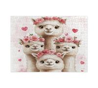 Puzzle di lama alpaca per adulti, 500 pezzi, puzzle divertenti per San Valentino, decorazioni a forma di animali per la famiglia, intrattenimento e regalo per feste
