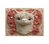 Puzzle di lama alpaca per uomini e donne, 500 pezzi, puzzle a forma di cuore in rilievo per San Valentino, decorazioni con animali per feste in famiglia regalo
