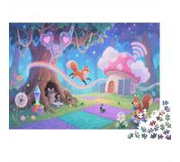 Puzzle di Legno 1000 Pezzi 75x50cm Adatto per Adulti e Bambini oltre 14 Anni Magico Cuore Luminoso nella Foresta delle Fiabe Perfetto per Decorazioni Indoor
