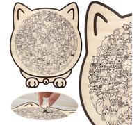 Puzzle di Legno a Forma di Gatto con 135 Pezzi, Puzzle Artistico Morandi per Adulti e Bambini, Carino Puzzle a Forma di Gatto con Cornice, Amanti dei Gatti & Decorazione Domestica