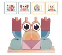 Puzzle di legno a forma di granchio TOOKY TOY - blocchi impilabili pastello