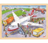 Goki 57544 Puzzle, at The Airport, Multicolor