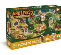 Puzzle di Legno Chi vive nel bosco? 16 pezzi