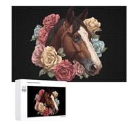 Puzzle di legno di rosa cavallo per adulti puzzle