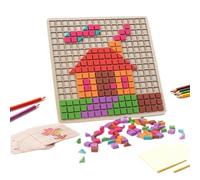 Puzzle Di Legno E Colorati Geometrici Colorati con Carte Didattiche 210