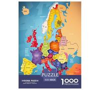 Puzzle Di Legno Mappa politica dell'Europa Artee Stampa Di Qualit Giochi Rilassamento E Intelligence Geografia Divertimento Gioco Da 1000 Pezzi Per Adulti Bambini 38x26cm/1000pcs
