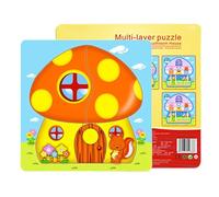 Puzzle di Legno per Bambini Giocattoli Educativi Animali con Storie