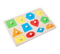 Puzzle di legno per bambini, plug -in puzzle con diverse forme, giocattoli geometrici in legno, gioco pedagogico per bambini per le abilità motorie, forma per giochi educativi