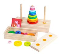 Puzzle Di Legno,rainbow Tower Impilabile,impilatore Geometrico Blocchi Costruzioni Puzzle Di Legno Formazione Sul Pensiero Logico,Gioco a Dieci Strati Della Torre Di Hanoi Regalo Natale