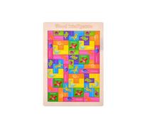 Puzzle di Legno Tetris, 3D Dinosauro Giochi Montessori Bambini 3 4 5 6 Anni, Giocattoli di Formazione del Cervello, Legno Colorato Blocchi Geometrici Tetris, Regali Educativi per BambiniBambini