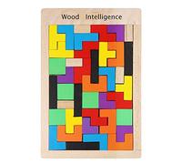 Puzzle di Legno Tetris,40 Pack Tangram in Legno Colorato Blocchi Geometrici Tetris Intelligenza Tangram Jigsaw Tetris per Bambini Primi Educativi Miglior Regalo