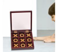 Puzzle di Legno Tic-Tac-Toe Gioco Noughts E Croci Del Partito Set Agitarsi