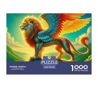 Puzzle di leoni per adulti e adolescenti: leone alato su una scogliera colorata, gioco educativo per decorazioni murali e regali 70x50 cm/1000 pezzi