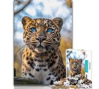 Puzzle di leopardi da 1000 pezzi per adolescenti, aiuta il cervello a esercitare i giocattoli avvincenti per coltivare la pazienza e l'interazione genitore-figlio (38x26cm)