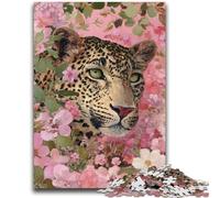 Puzzle di leopardi per adulti 1000 pezzi, aiuta il cervello ad allenare i giocattoli avvincenti per coltivare la pazienza, un'opera d'arte (38x26cm)