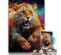 Puzzle di leopardo africano per adolescenti, 1000 puzzle, giocattoli educativi per l'apprendimento, giochi per famiglie, regali e compleanni unici, 38x26cm