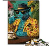 Puzzle di leopardo alla moda per adulti e adolescenti, 1000 pezzi, giochi educativi, decorazioni per la casa, regalo di compleanno, regali, arte murale (26x38cm)