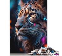 Puzzle di leopardo astrale, giocattolo di sfida rilassante, puzzle di cartone premium per bambini adulti, regali di Natale 1000 pezzi (75x50 cm)