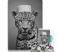 Puzzle di leopardo che gioca con la carta igienica per adolescenti, 1000 puzzle, giocattoli, giochi educativi antistress, adatti per la decorazione del desktop, 75x50cm