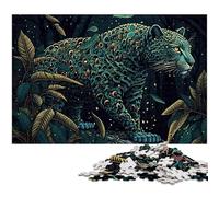 Puzzle di leopardo da 1000 pezzi per adulti, puzzle in cartone, regalo perfetto per l'arredamento della casa e per il divertimento delle feste, 26X38CM/10,23x14,96 pollici.
